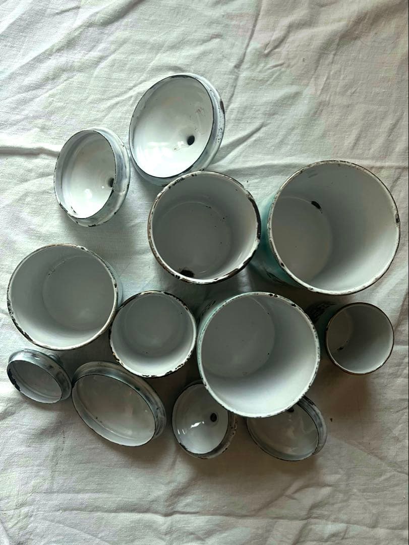 激レア♡フランスアンティーク　JAPY ホーロー　キャニスター　フルセット