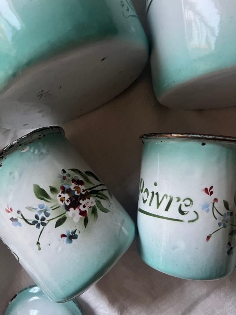 激レア♡フランスアンティーク　JAPY ホーロー　キャニスター　フルセット