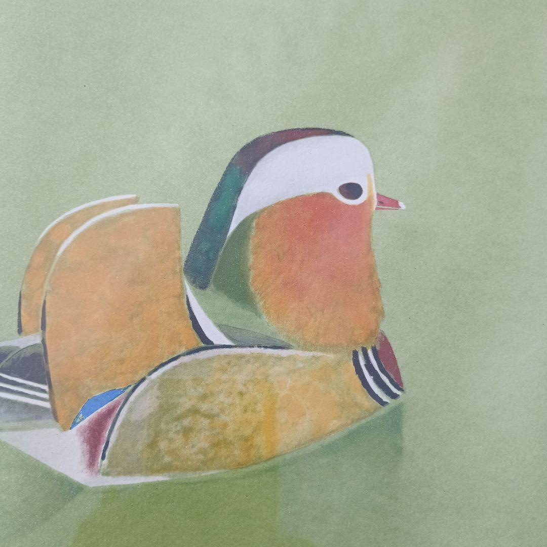 3520)上村淳之　リトグラフ　「鴛鴦」