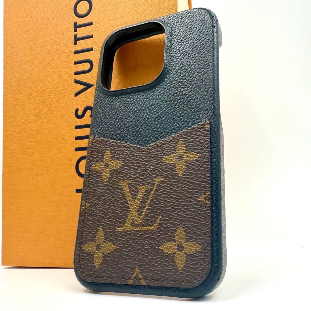 鑑定済 ルイヴィトン モノグラム iPhone 15pro バンパー ケース 黒