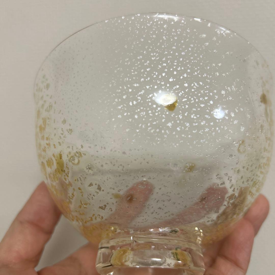 作家　ガラス作家　堀口幸子　金箔琥珀散 玻璃茶碗　茶道