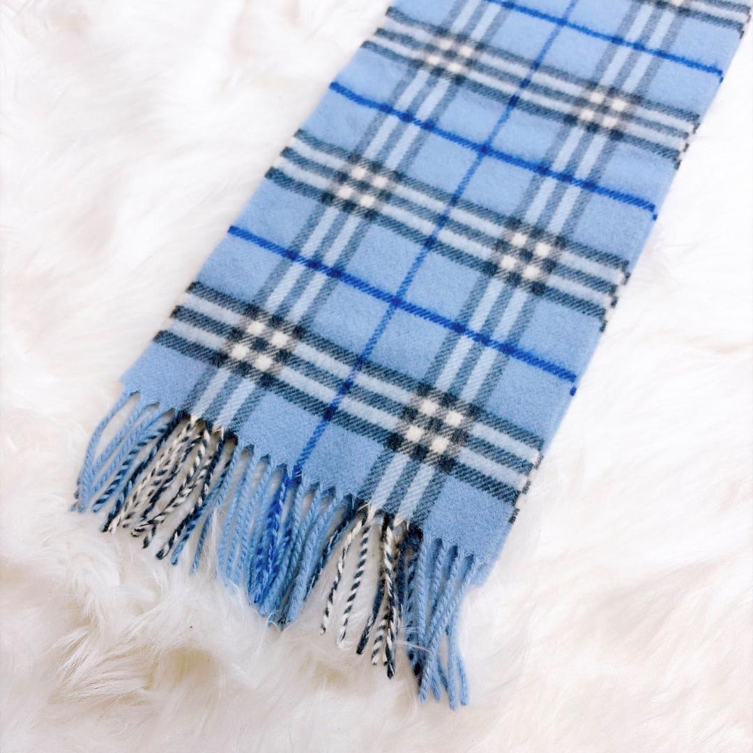 希少カラー　バーバリーロンドン　イギリス製　チェック柄　ウール　マフラー