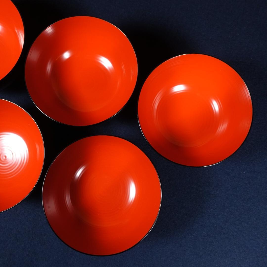 雅な逸品 天然木製 蓬莱山蒔絵 大振 煮物椀 雑煮椀 5客 共箱