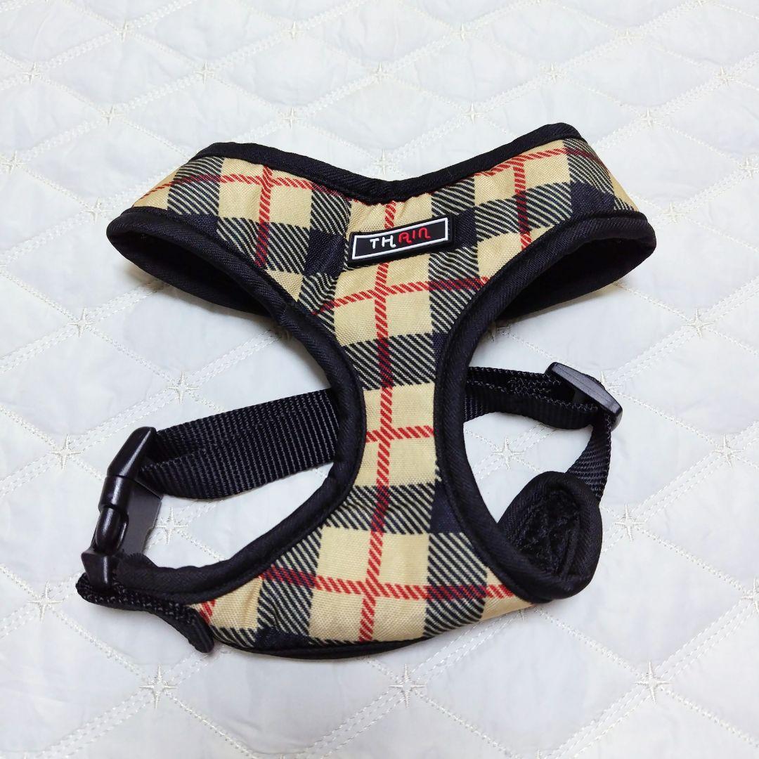 7*犬用 チェック柄 ハーネス M THAIN 犬 胴輪 通気 人気 胴輪 簡単
