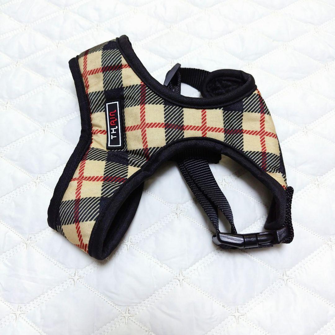 7*犬用 チェック柄 ハーネス M THAIN 犬 胴輪 通気 人気 胴輪 簡単