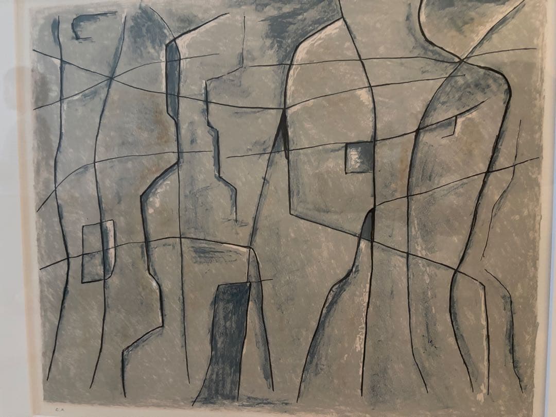 難波田龍起　抽象画 リトグラフ