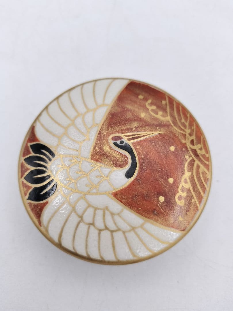 c378【新品・未使用】香合 日の出鶴 南口閑粋 木箱 茶道具