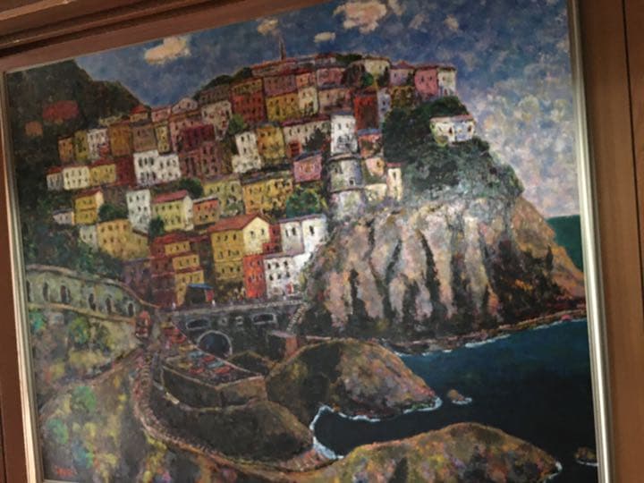 油彩　南欧の風景　引き取り限定