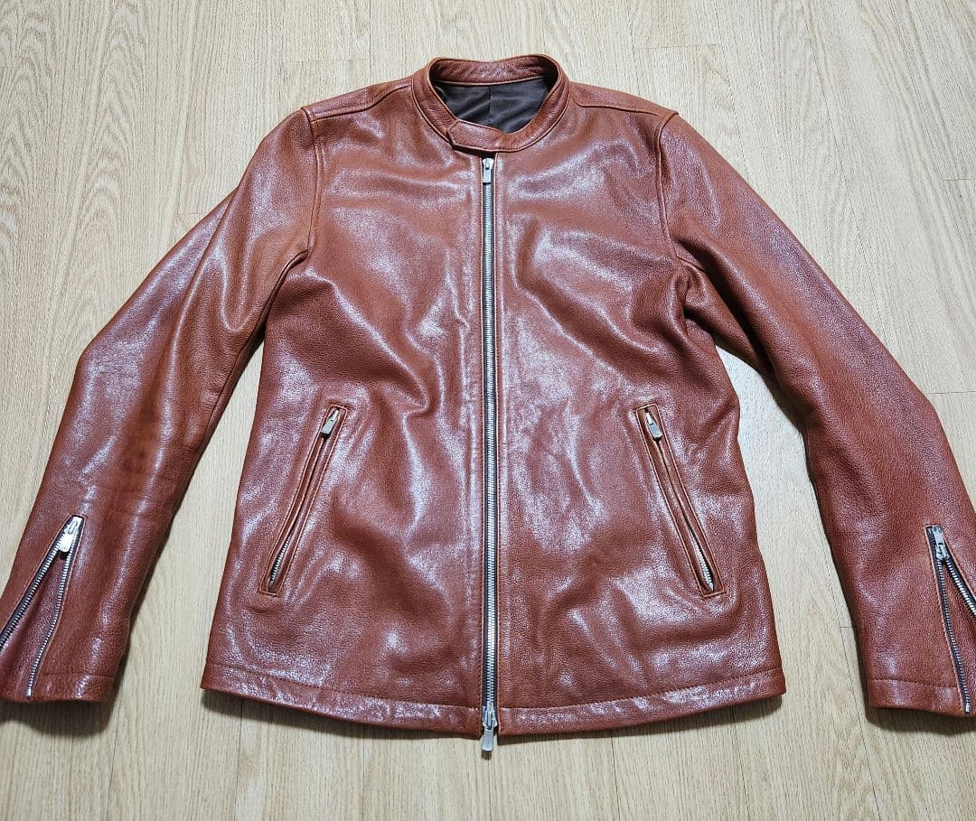 NO ID. シープレザーベジタブルシングルライダースＪＫＴ オイル付 革ジャン