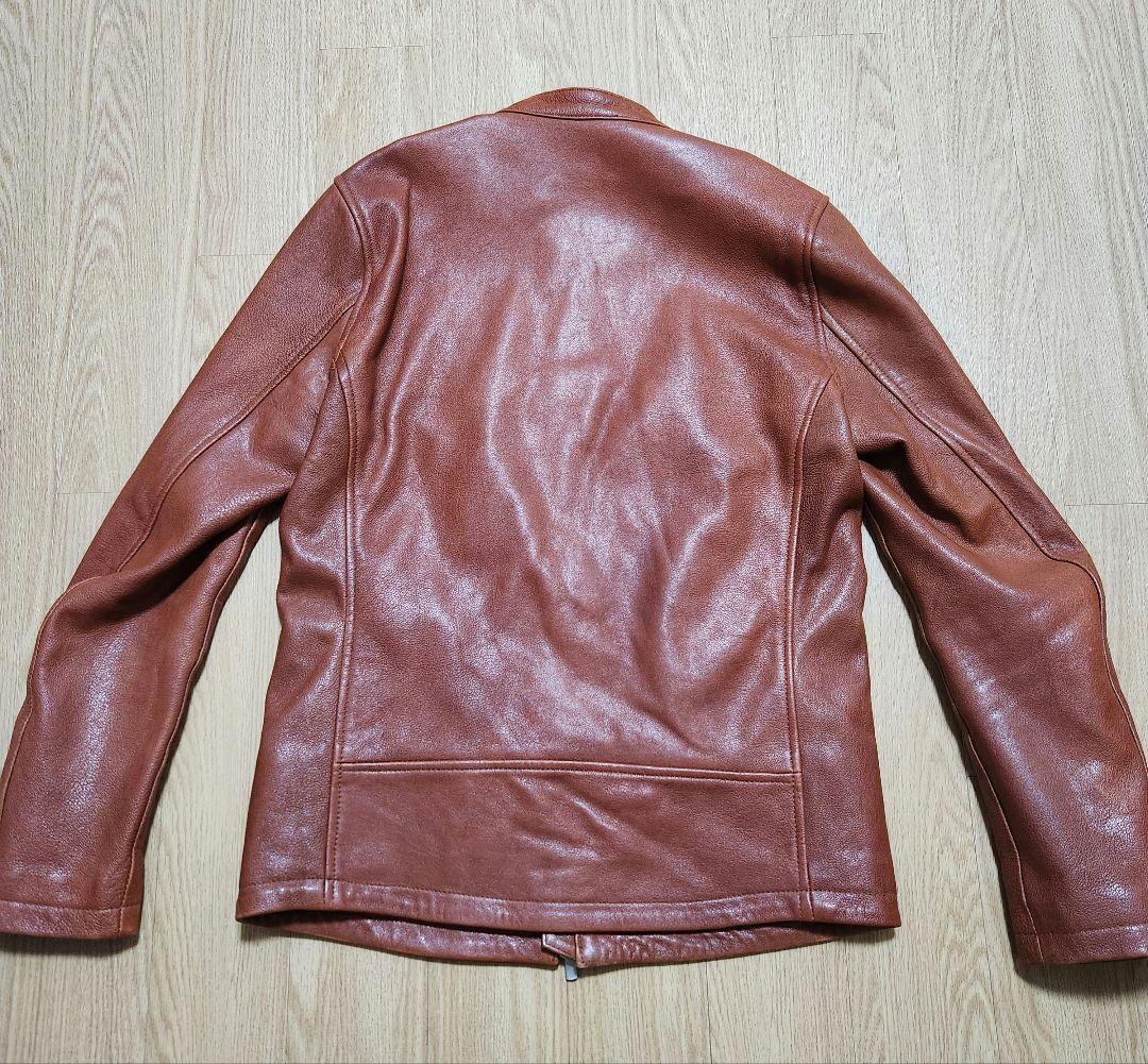 NO ID. シープレザーベジタブルシングルライダースＪＫＴ オイル付 革ジャン