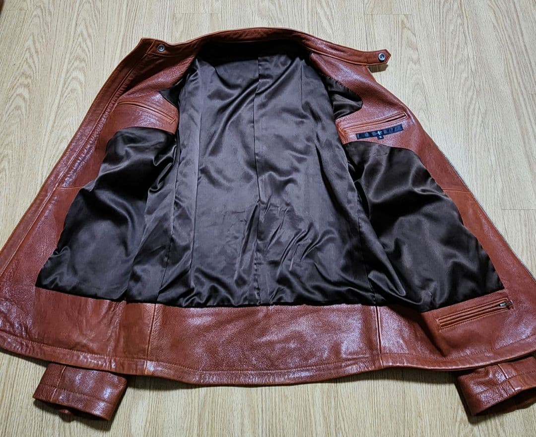 NO ID. シープレザーベジタブルシングルライダースＪＫＴ オイル付 革ジャン