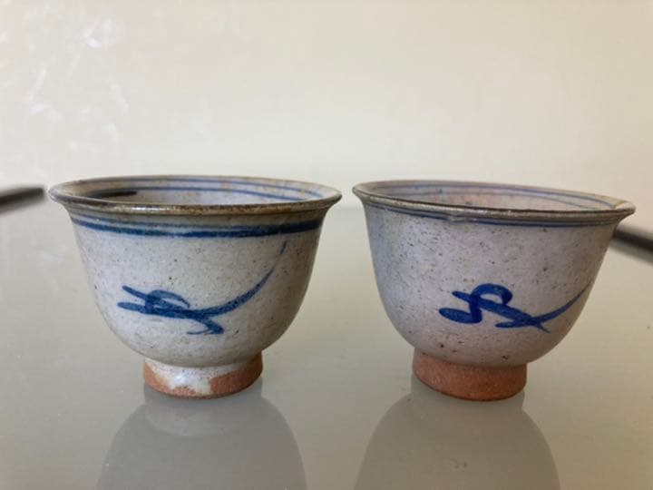 江戸　昭和レトロ　古い美術品　年代不明　お猪口　2客