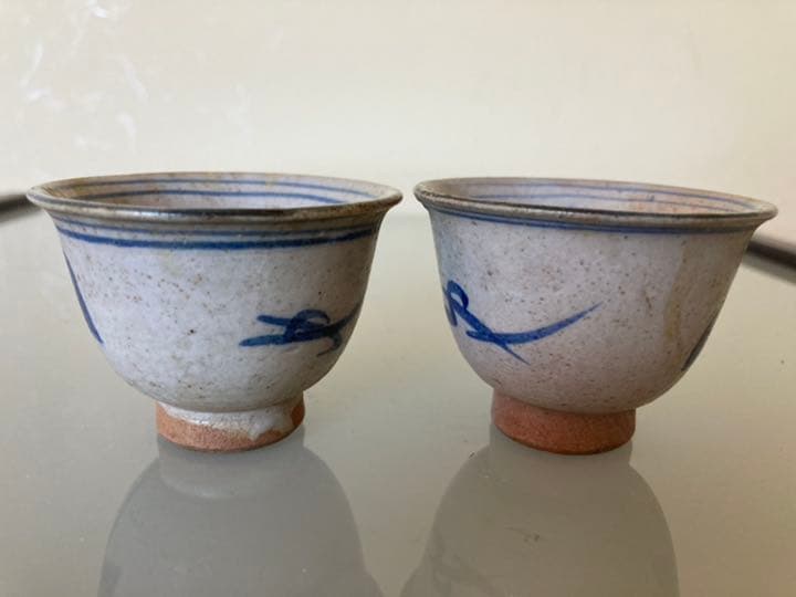 江戸　昭和レトロ　古い美術品　年代不明　お猪口　2客