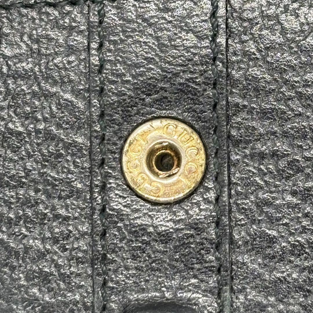 GUCCI 二つ折り財布 マーモント Wホック レザー 黒 男女兼用 正規品