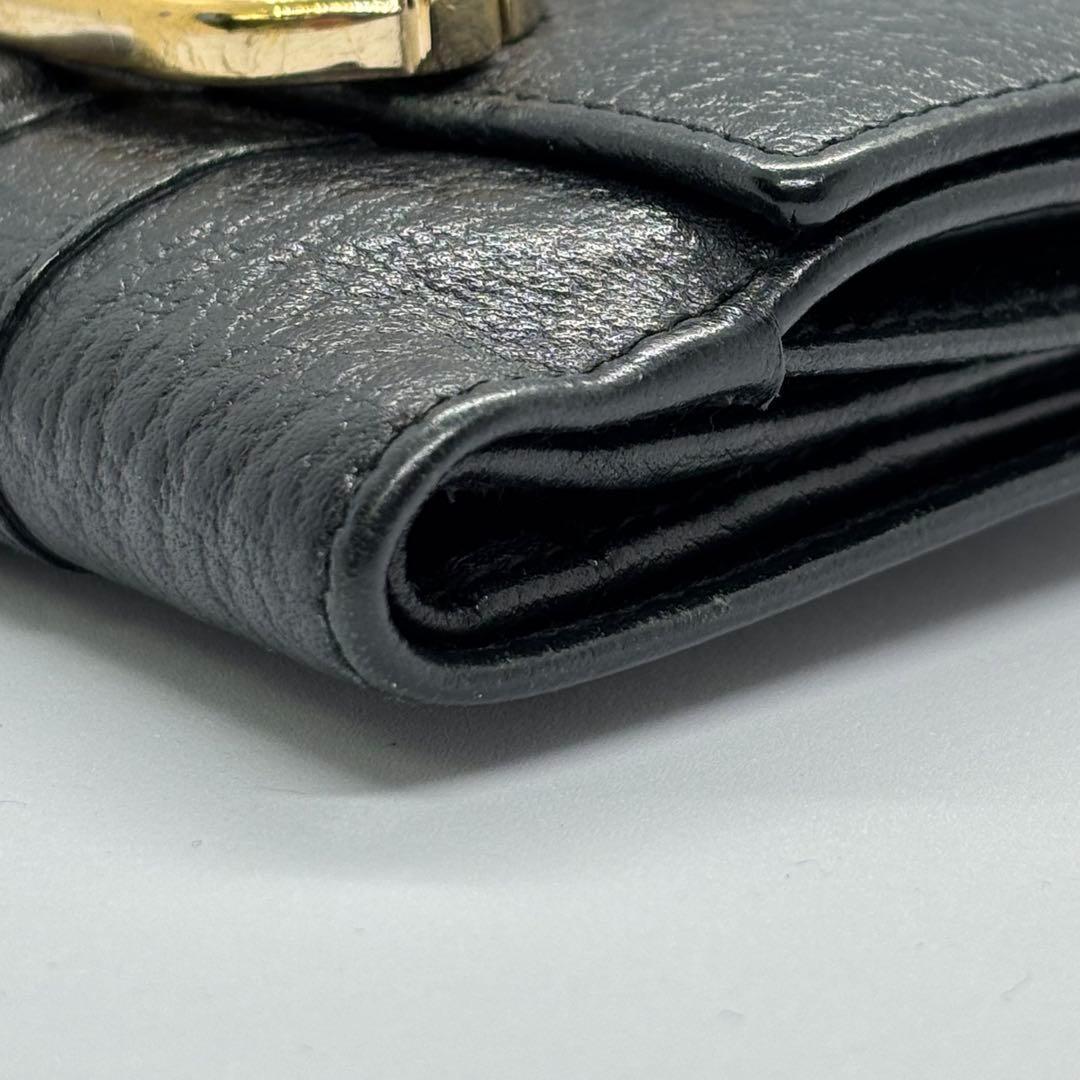 GUCCI 二つ折り財布 マーモント Wホック レザー 黒 男女兼用 正規品