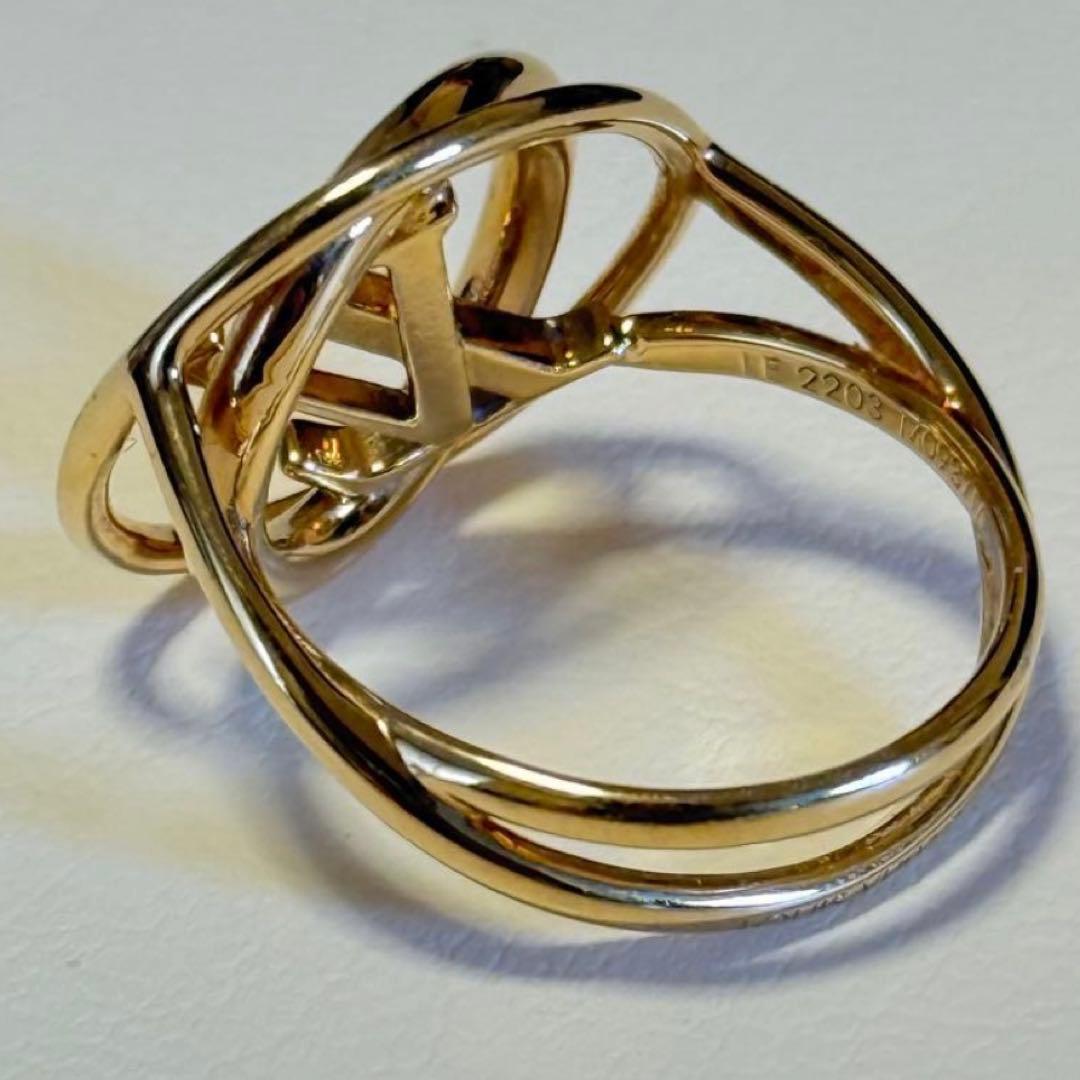 未使用に近い ルイヴィトン ステラー LV ロゴ リング M0937M ゴールド