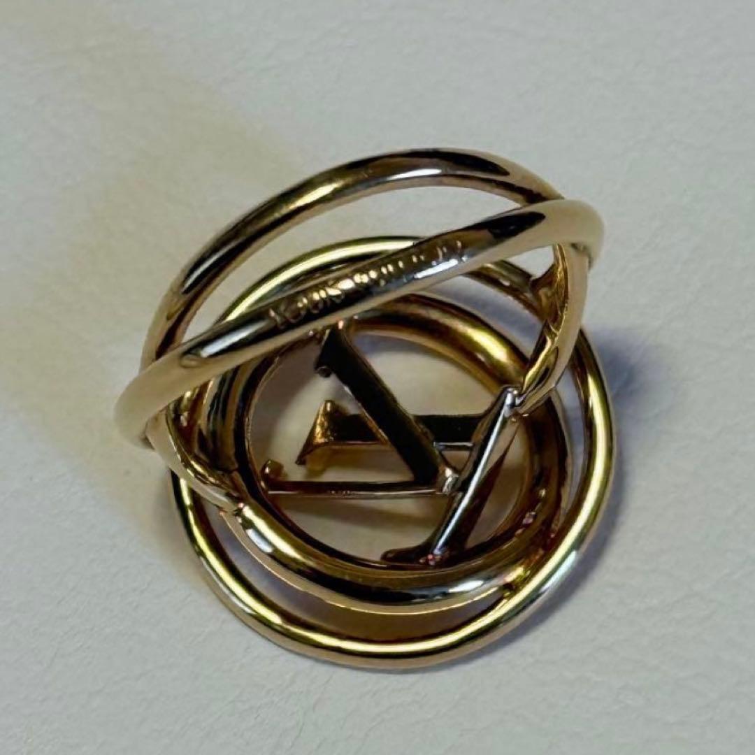 未使用に近い ルイヴィトン ステラー LV ロゴ リング M0937M ゴールド