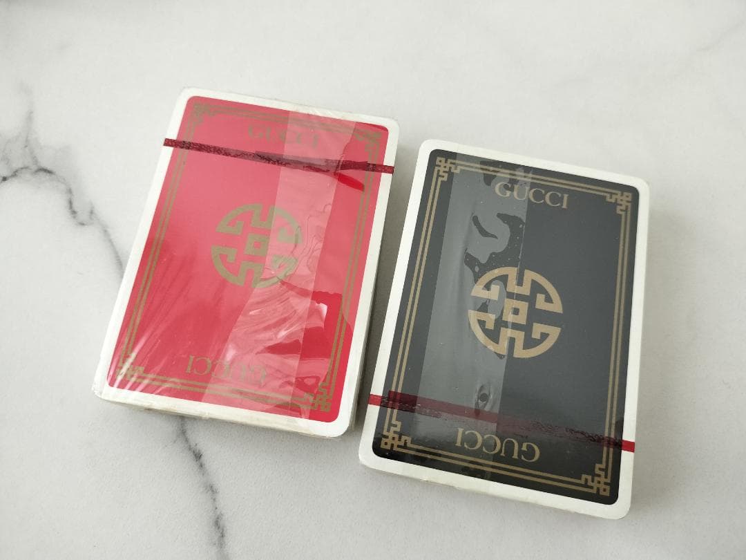 プ*ん様 【未開封】GUCCI トランプ2個 ボックス付き　オールドグッチ　ビン