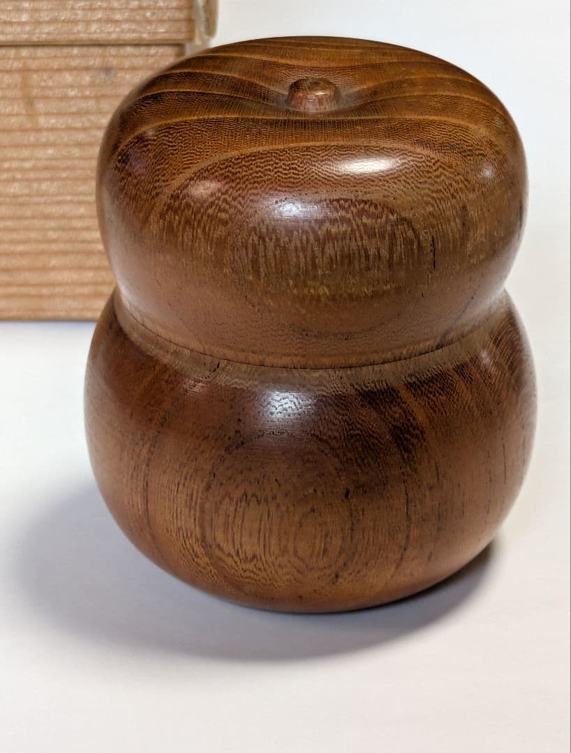 本桑 棗 幸春作/瓢箪型 木製棗/茶道具 棗/レトロ/茶入/棗竹