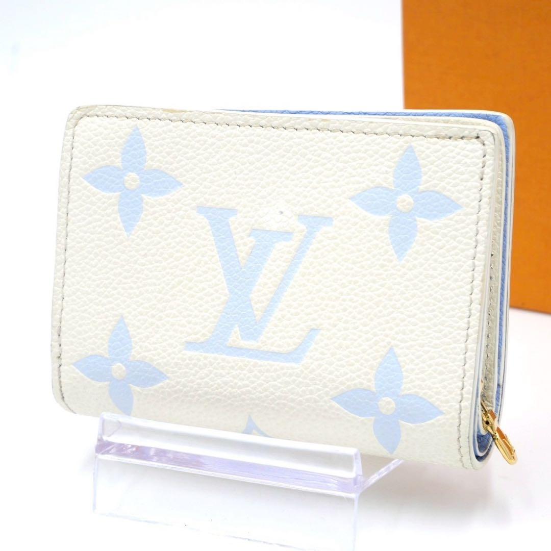 専用ルイヴィトン クレア ホワイトブルー 二つ折り財布 モノグラム アンプラント