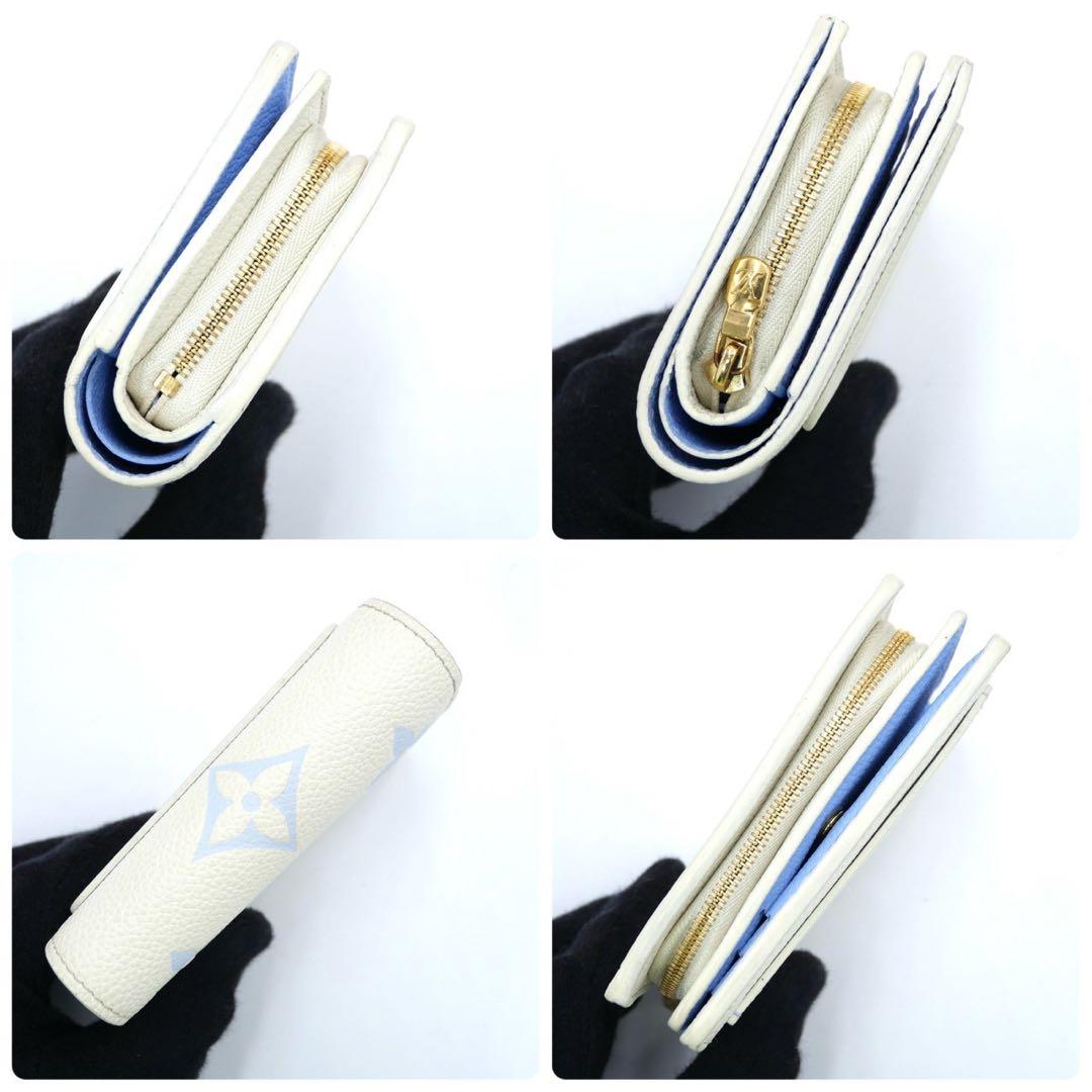 専用ルイヴィトン クレア ホワイトブルー 二つ折り財布 モノグラム アンプラント