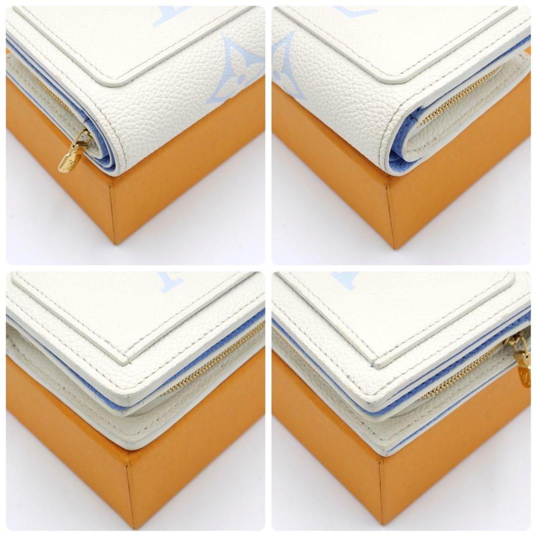 専用ルイヴィトン クレア ホワイトブルー 二つ折り財布 モノグラム アンプラント