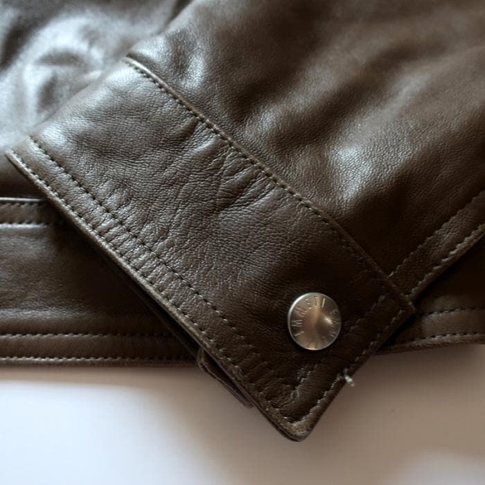 エンメティEMMETI JURIレザージャケット/茶 46（5516)djjjj