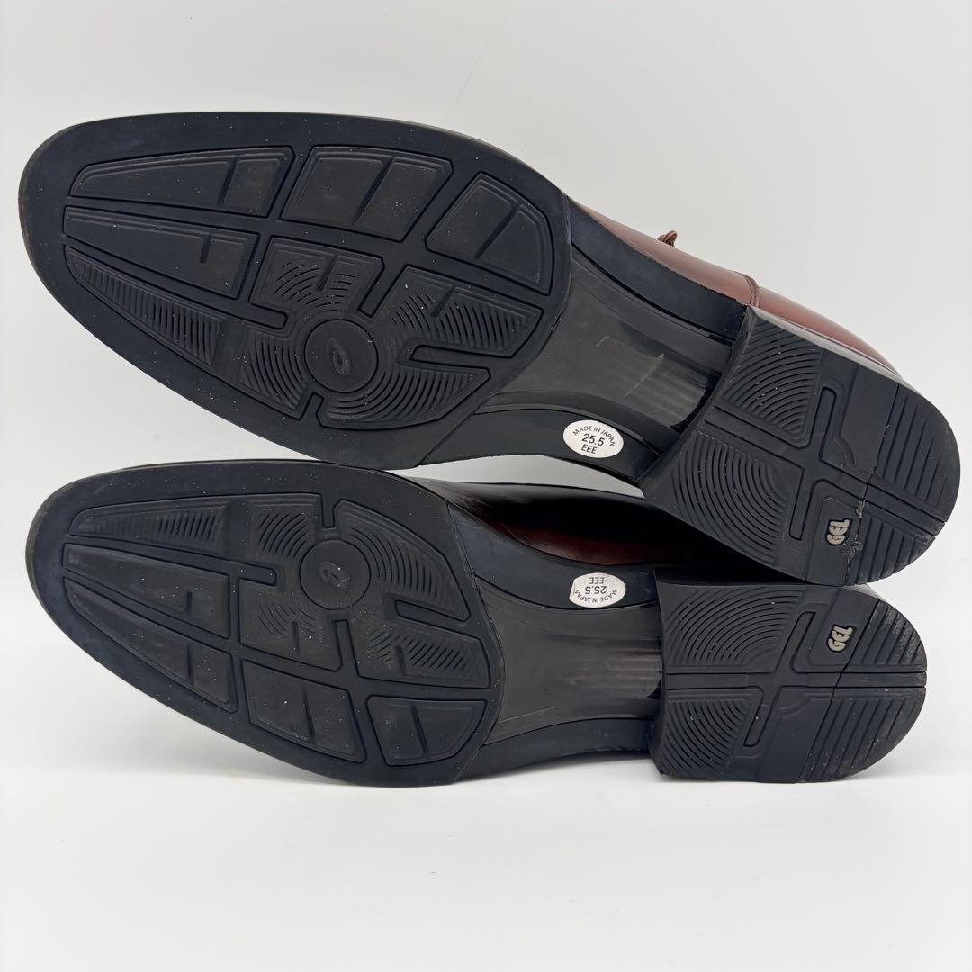 アシックスランウォーク ストレートチップ 25.5cm ブラウン 内羽根 革靴