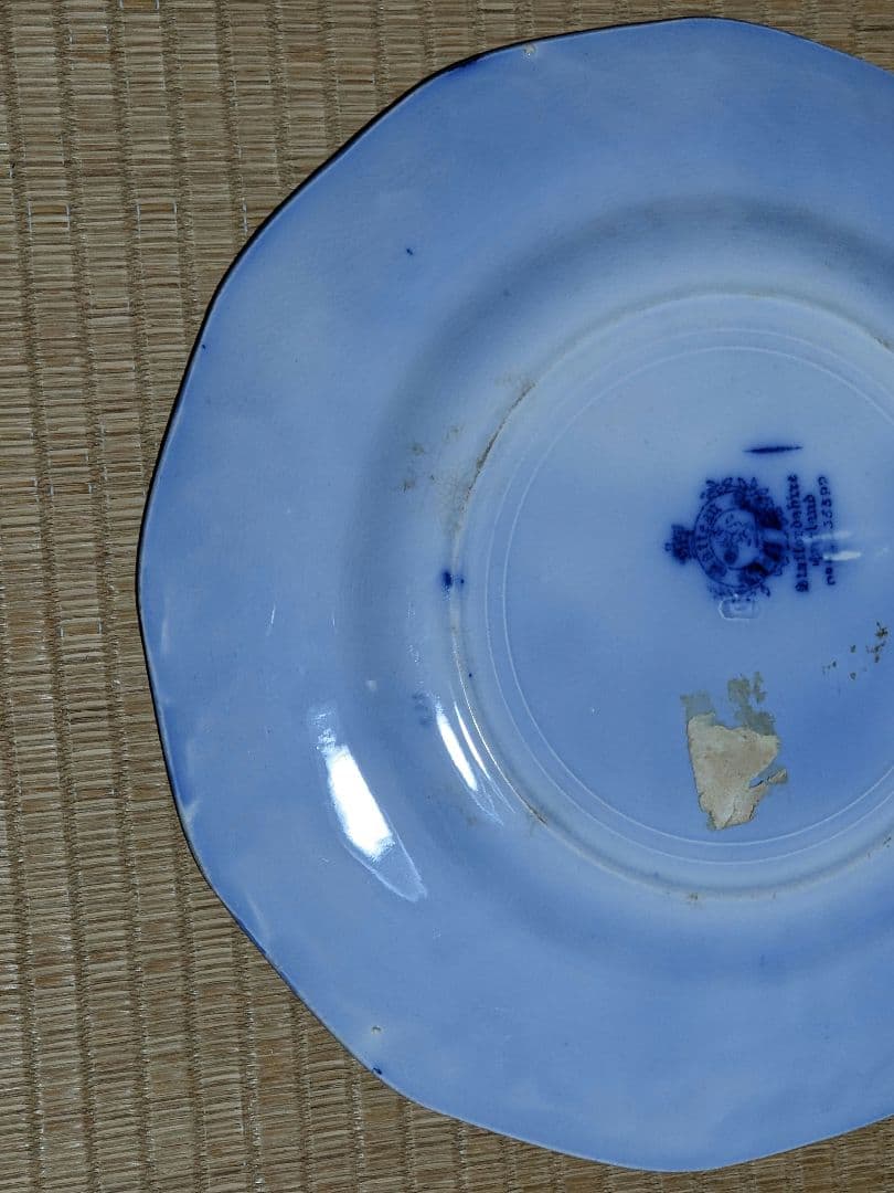 ♦英国製 スタッフォードシャー フローブルー裏印 1890年代〜1910年代頃