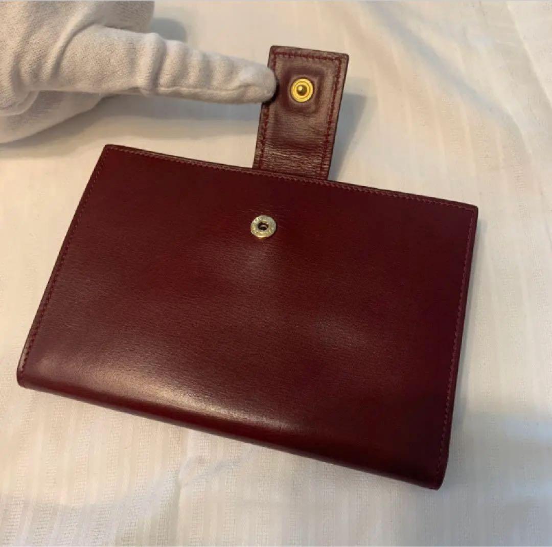 【希少】セリーヌ　ヴィンテージ　ロゴサークル　ゴールド金具　レザー　ボルドー