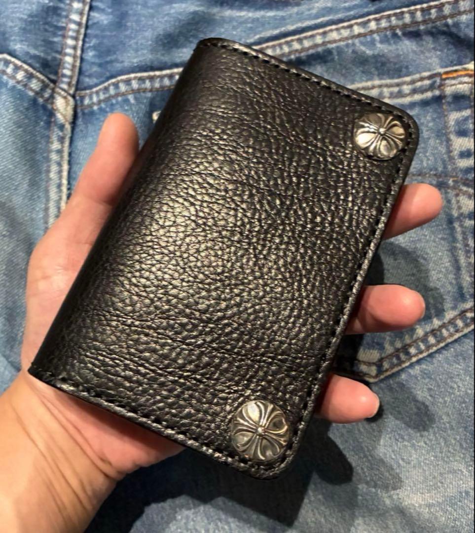 ミドルトラッカーウォレット　姫路レザー　シュリンク　シルバー925 クロスボール