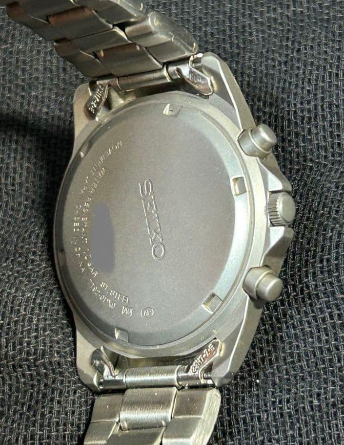 SEIKO クロノグラフ 腕時計　文字盤ネイビー【稼働美品】