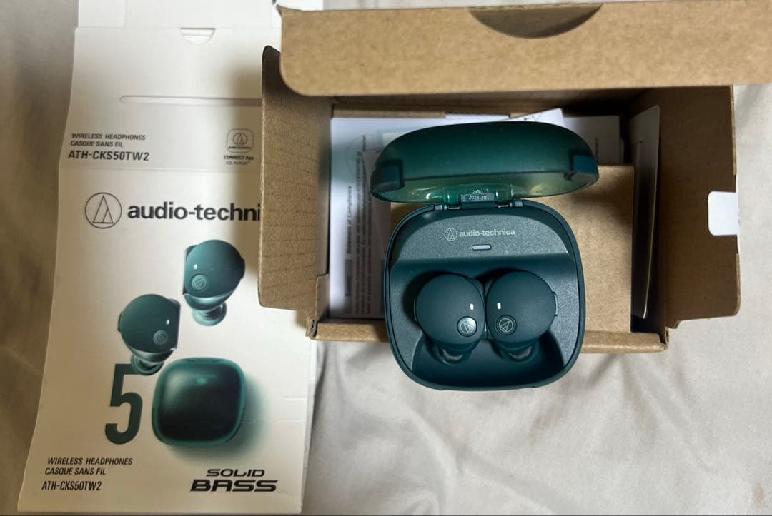 【中古品】ATH-CKS50TW2 GR(E) ワイヤレスイヤホン