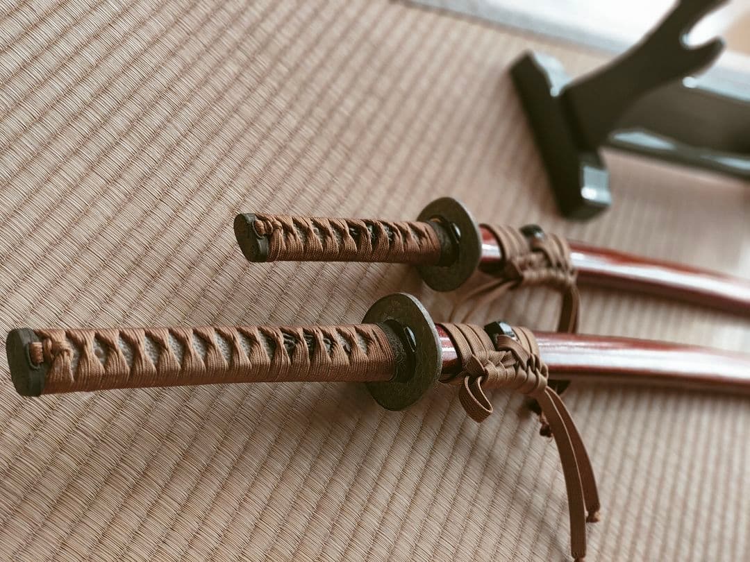 刀掛け付き模造刀大小セット