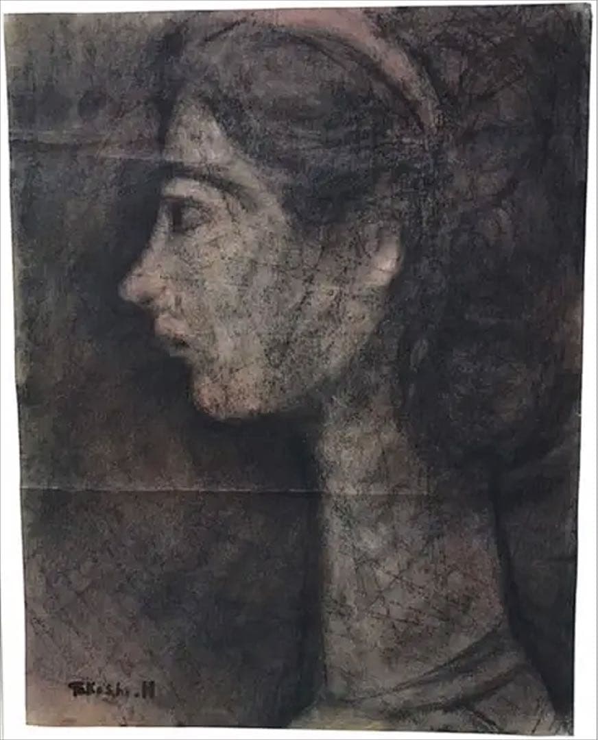 巨匠 林武 パステル画 真作保証 赤洋紙 1点物 原画