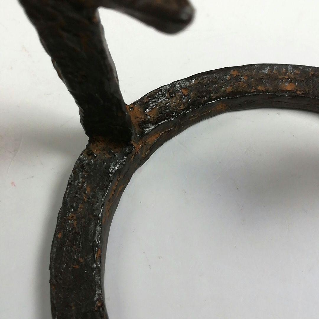 Ｗ１２１　蓋置　『唐銅　五徳　蓋置』『唐銅風炉師　藤井宗喜 作』　共箱　茶道具