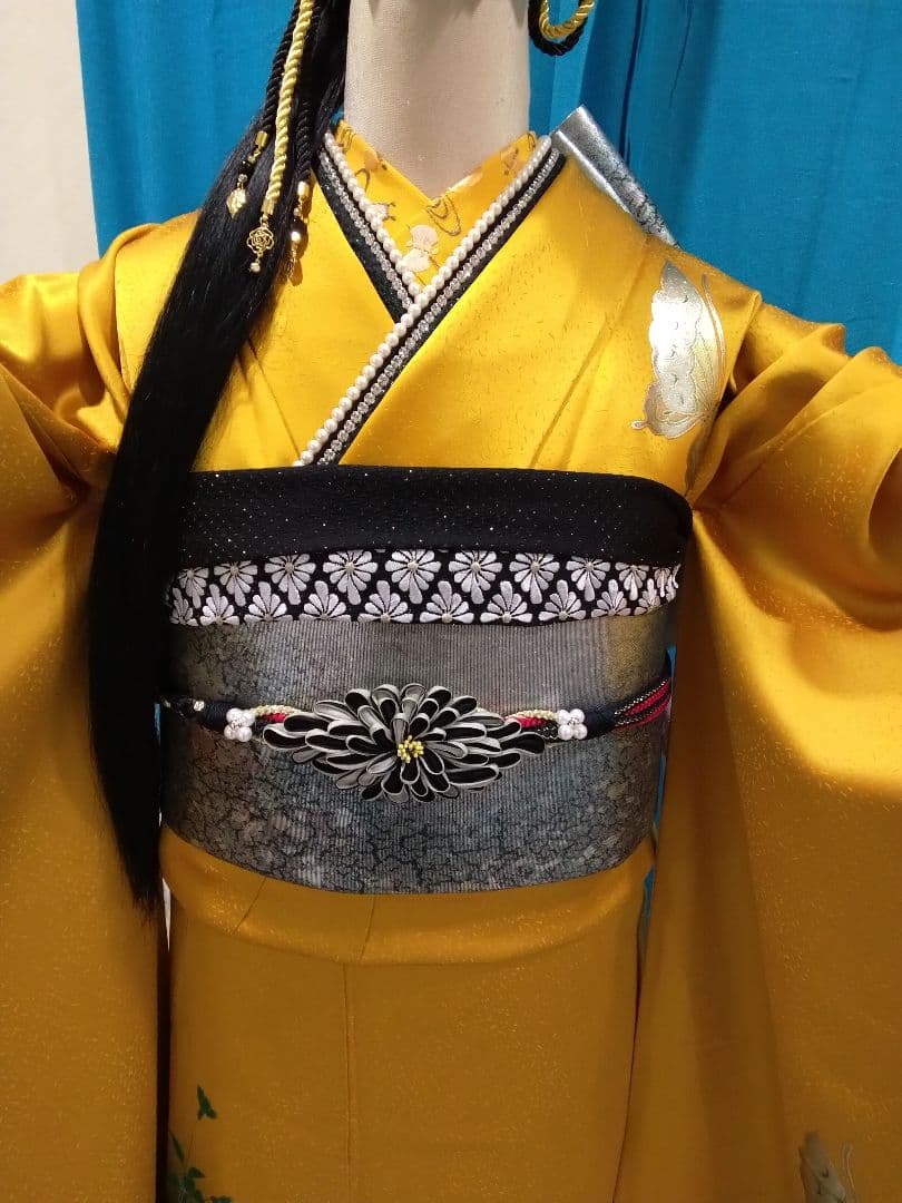 【専用】振袖フルセット、正絹振袖成人式、半襟重ね衿、帯揚げ帯締め、袋帯、長襦袢⑩