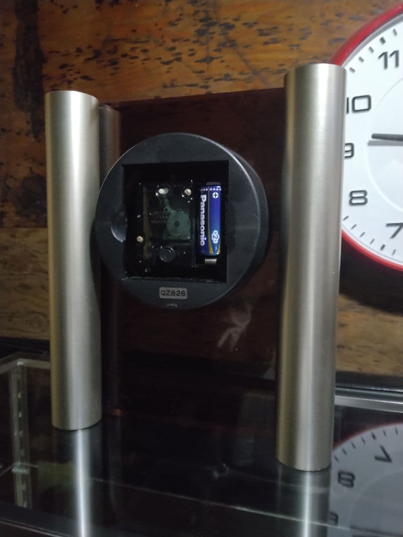 70年代　ミッドセンチュリー　SEIKO セイコー　置時計　運針　無音　メタル