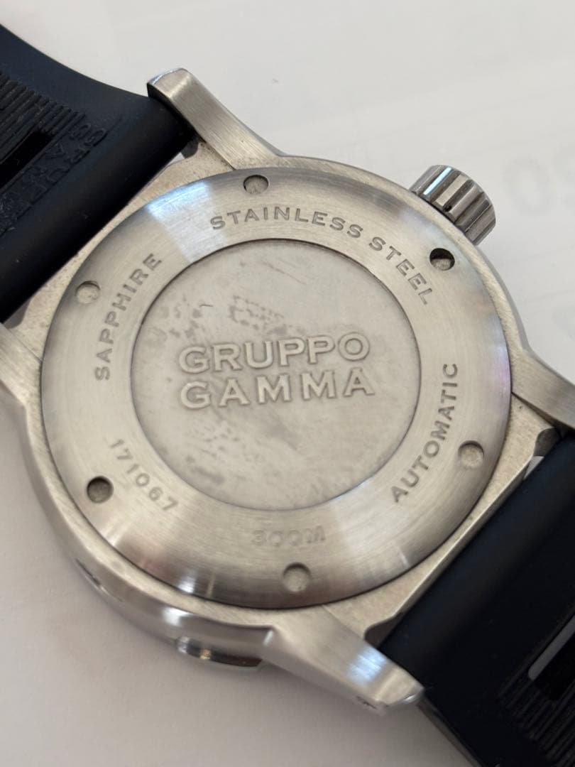 希少GRUPPO GAMMA ダイブマスター　ダイバーズウォッチ ラバーベルト