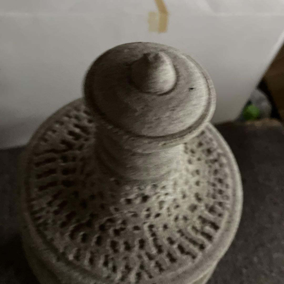 鹿沼大谷石　塔　工芸品　オブジェ　インテリア　和風　置物