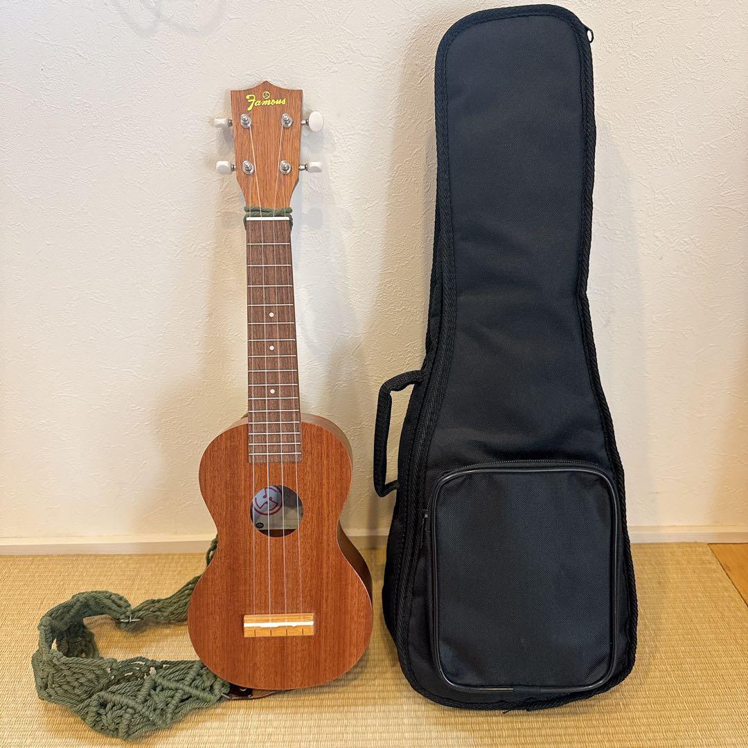 Famous FS-1G ウクレレ　ストラップ チューナーセット