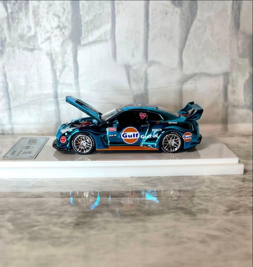 スカイライン GTR R35 RR 1/64 ミニカーGulf