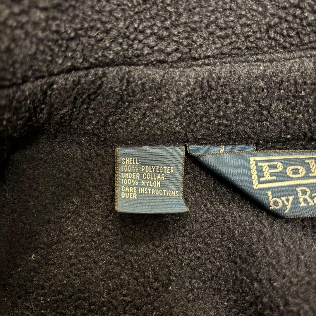 80~90s ラルフローレン 三角タグ フリース スイングトップ ネイビー L