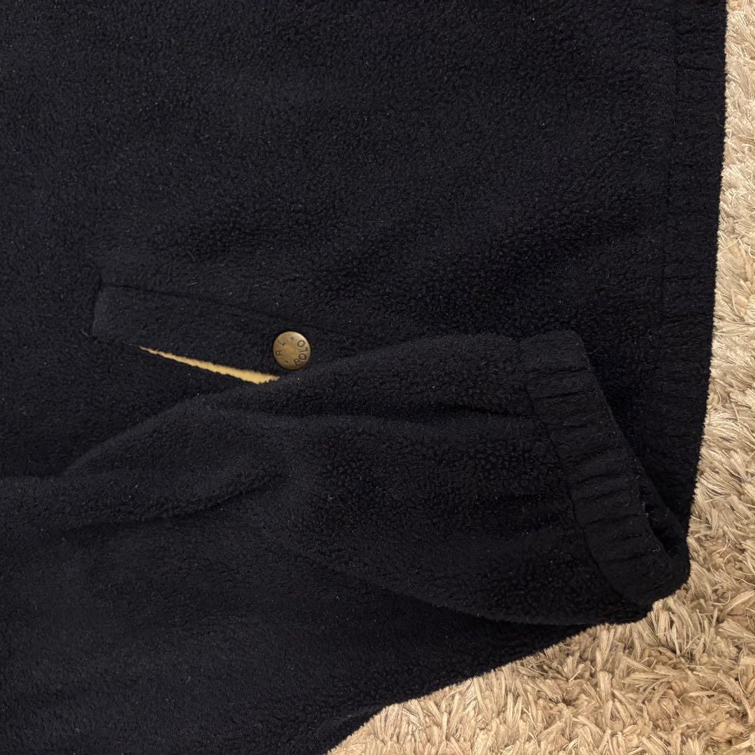 80~90s ラルフローレン 三角タグ フリース スイングトップ ネイビー L