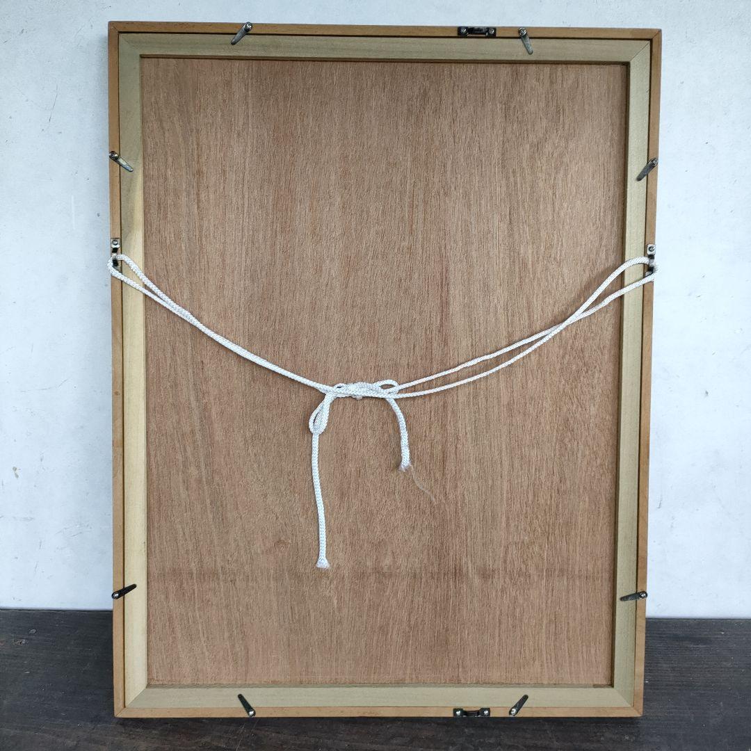 【真作】秋山厳 さくらまんかい 直筆サイン木版画1991 額装 52.5×41