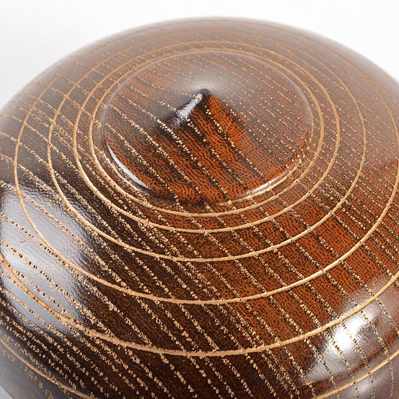 山中塗　福田芳朗作　招福　宝珠　肉池　朱肉入　共箱　V　5980