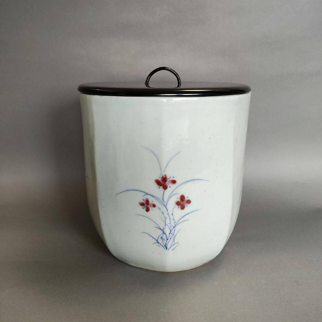 【期限限定品】李殷九　草花文白磁水指　李朝　秋草文