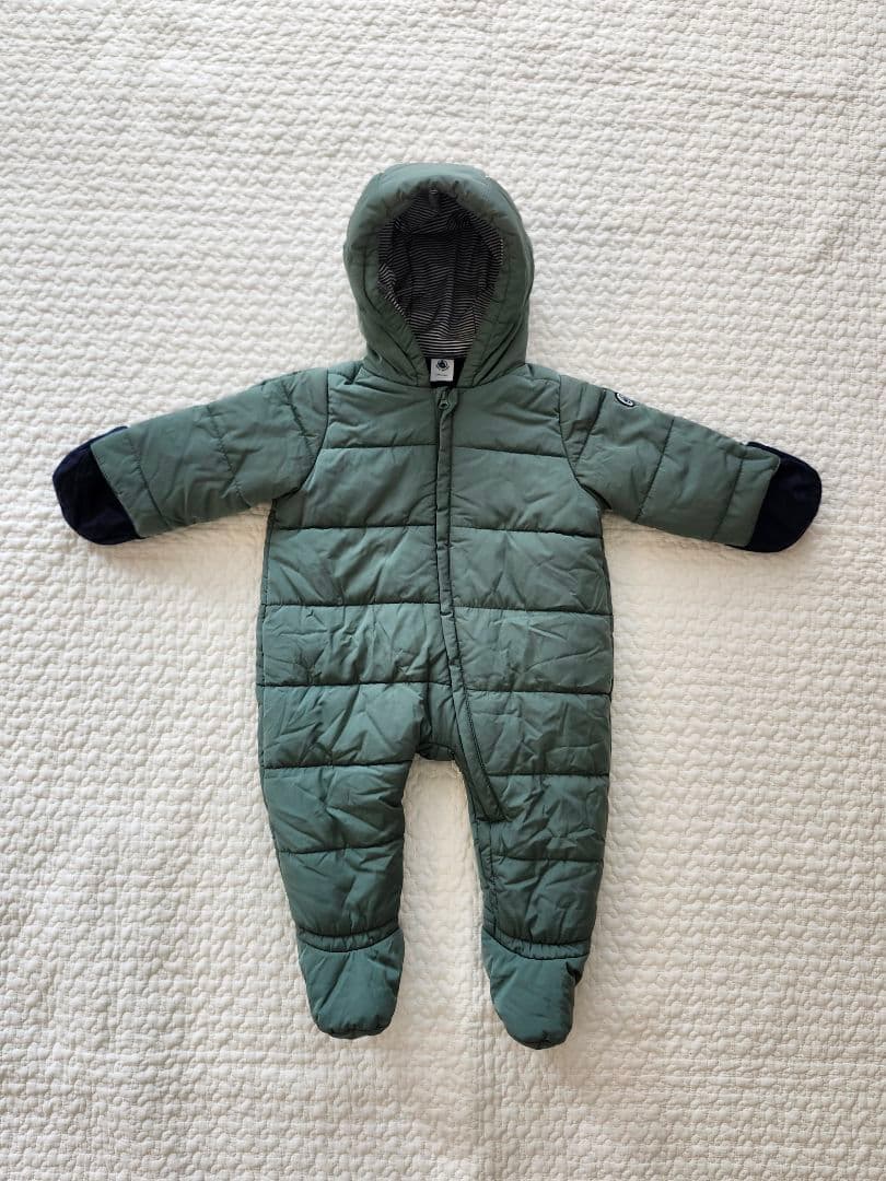 【新品未使用】プチバトー　カバーオール　アウター　12m/74cm　モスグリーン