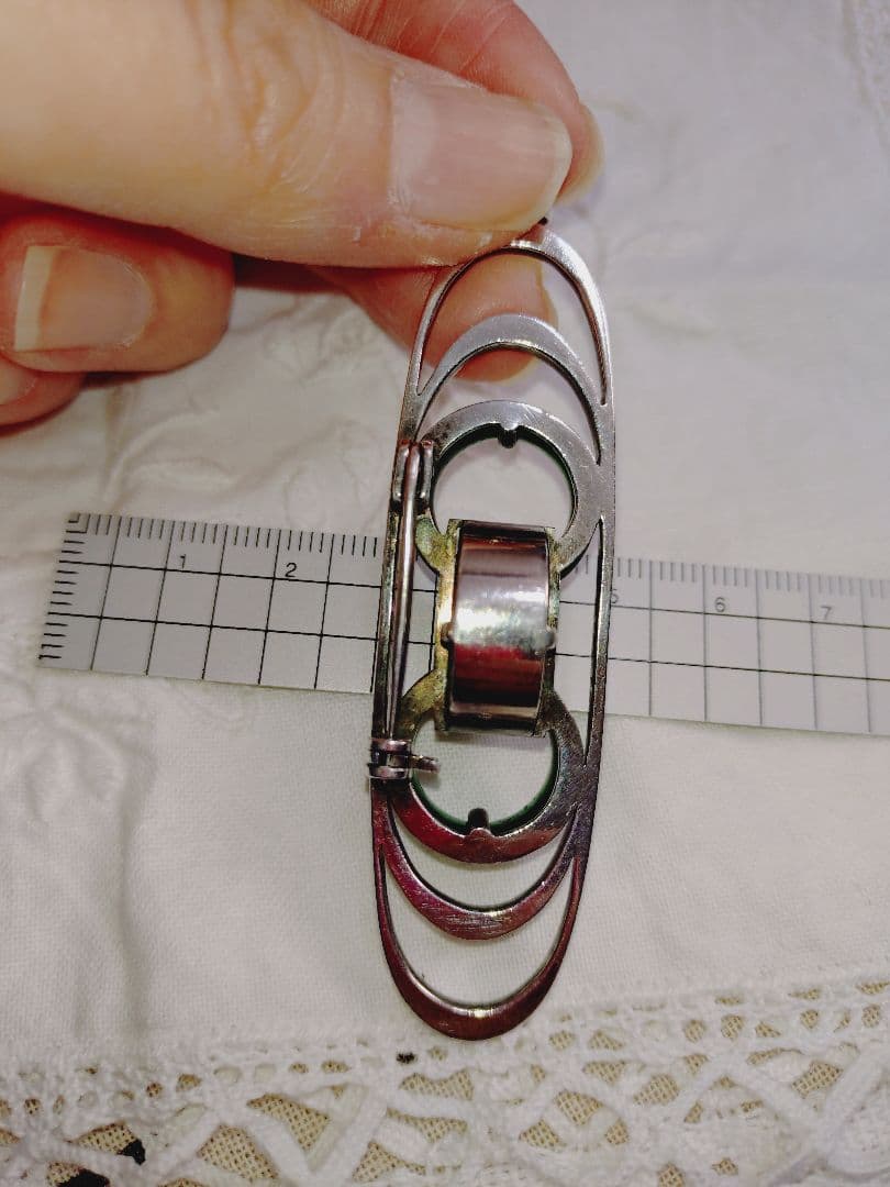 翡翠 ネックレストップ＆ブローチ ２ウェイ シルバー925