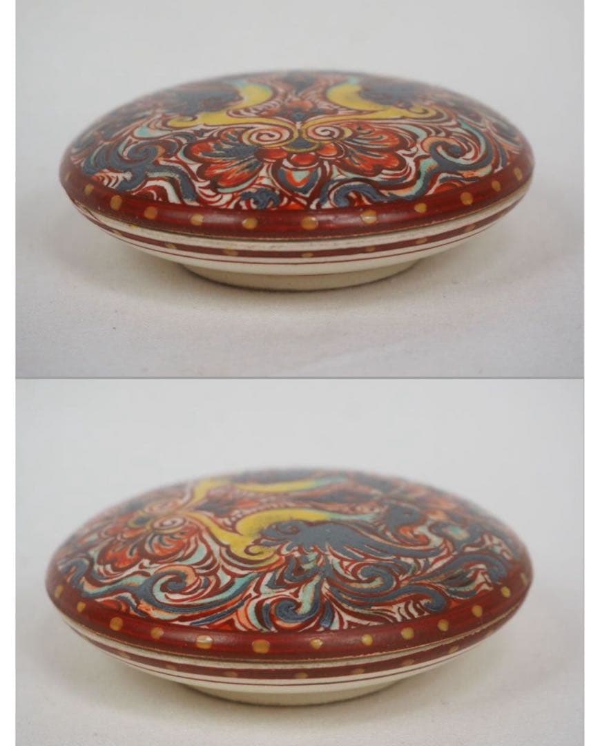 送料無料　古作　銀彩鳳凰文香合　華道具煎茶道具